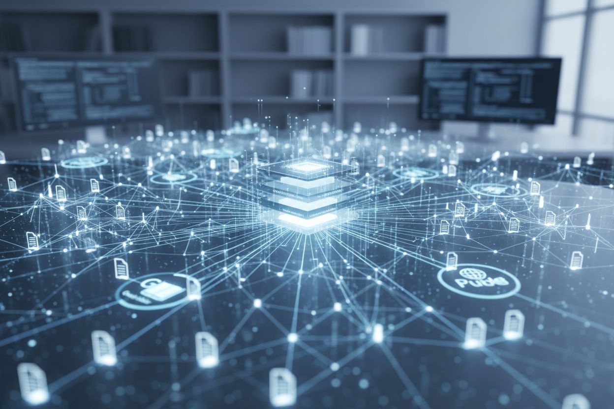 Academic research citation network showing interconnected papers and AI analysis