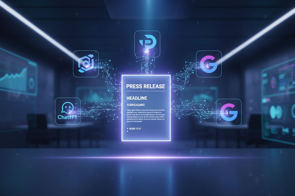 AI systems processing press releases with structured formatting