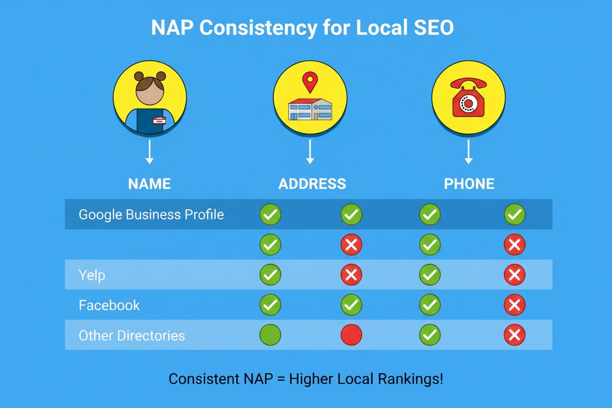 Cohérence NAP : Uniformité du Nom, de l'Adresse et du Téléphone pour le SEO Local