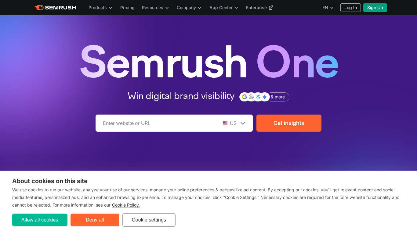 Semrush AI Toolkit platform homepage