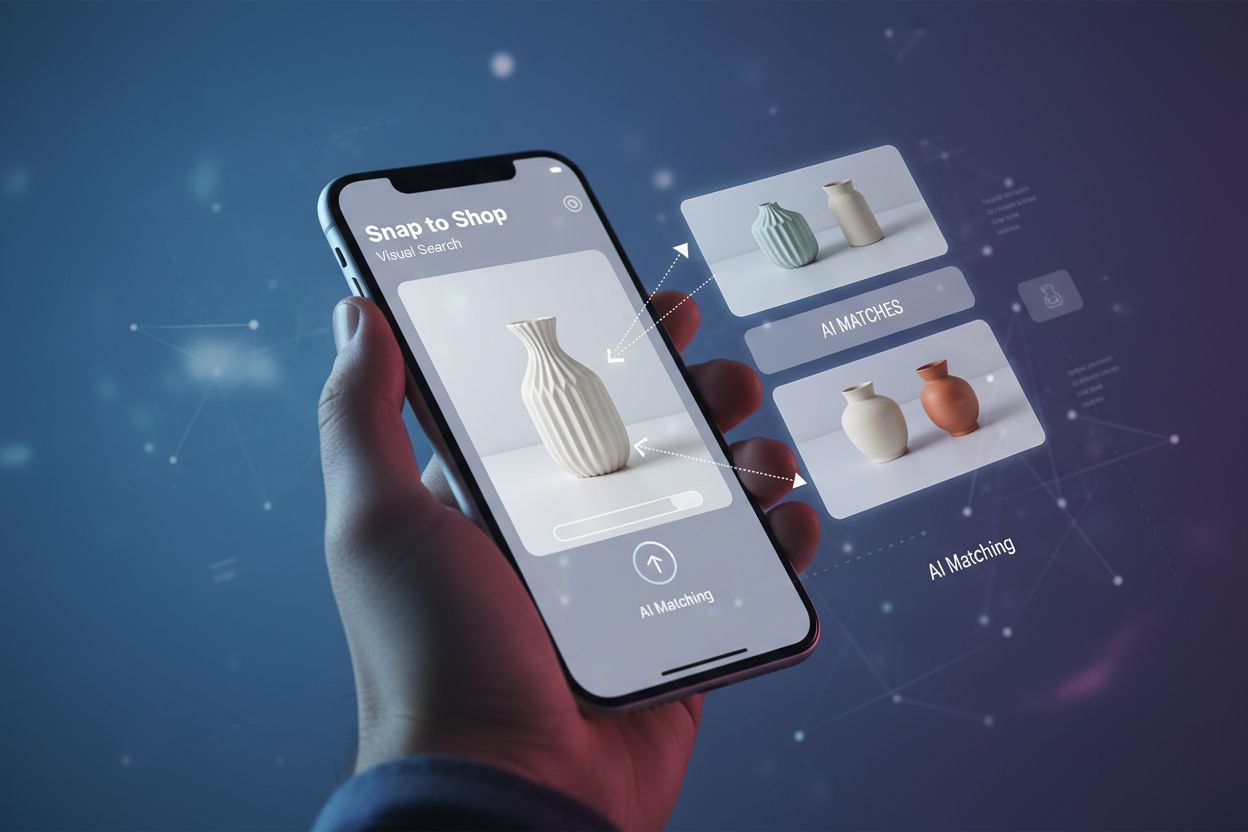 Snap-to-Shop visual search feature showing product matching