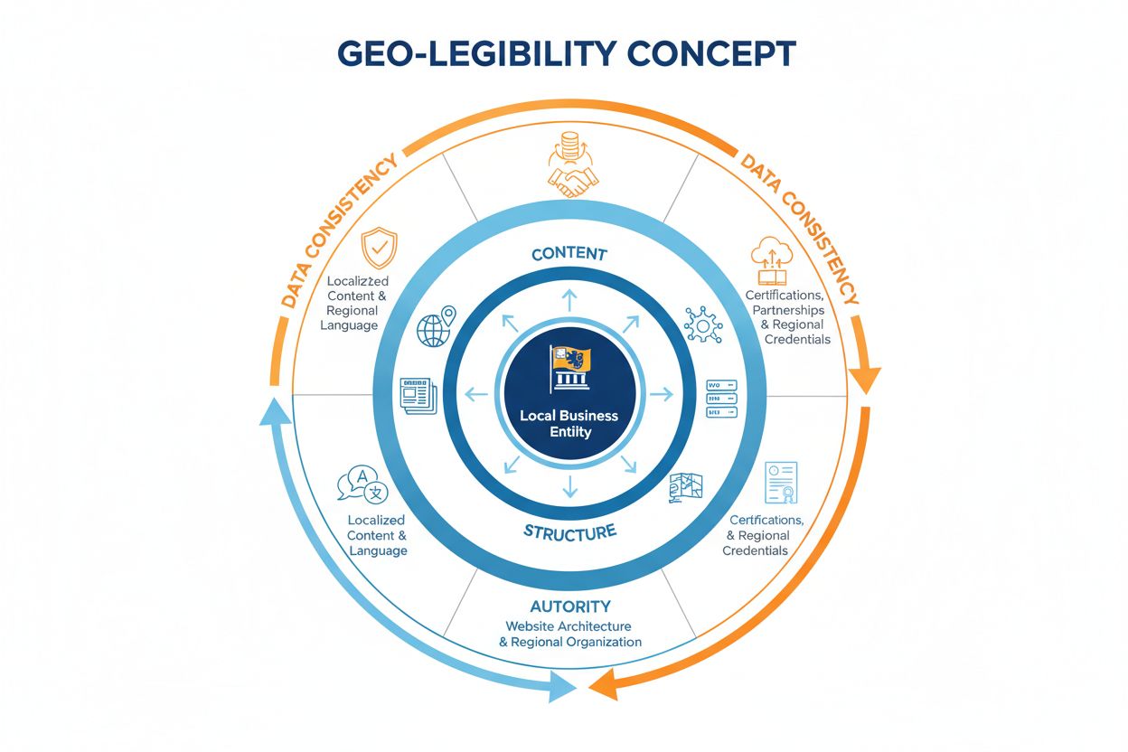 Geo-Legibility Four Layers - Content, Structure, Authority, Data Consistency