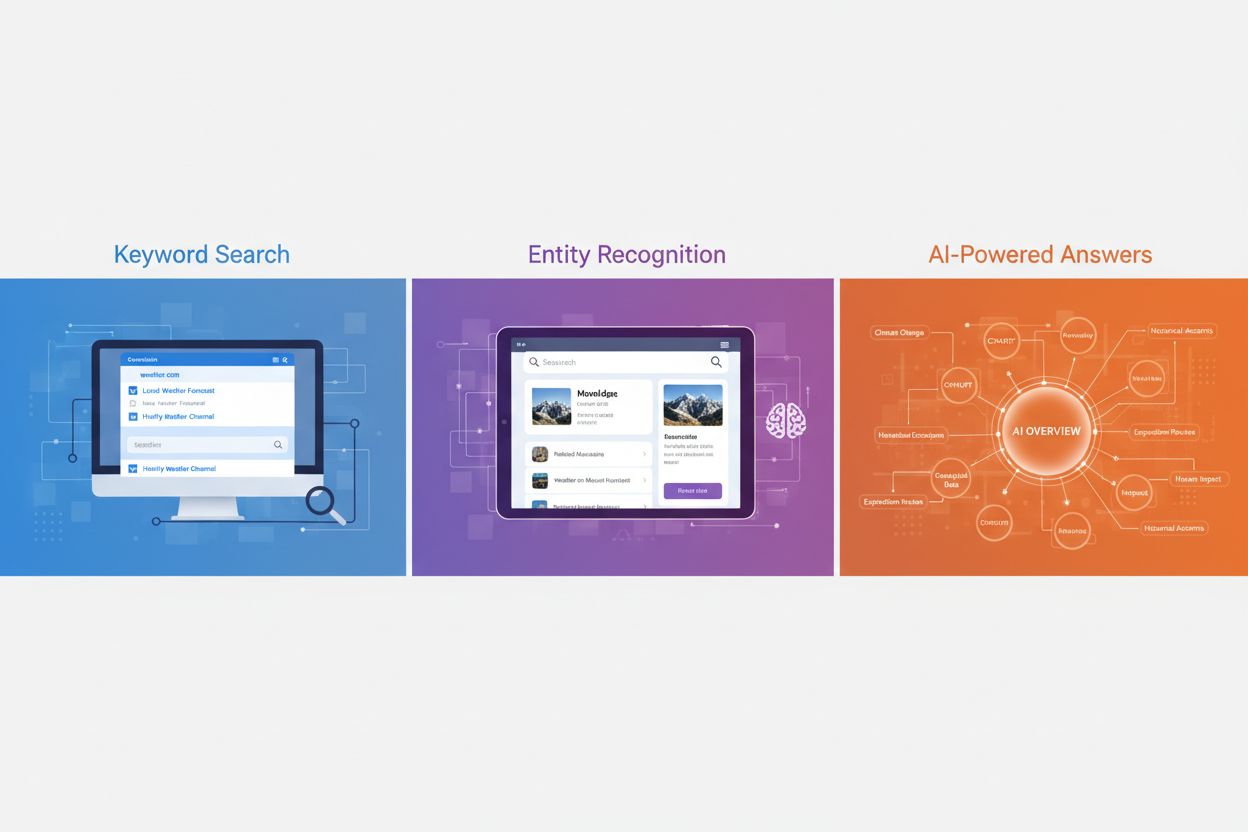 Evolution of search from keyword-based to entity-first AI-powered search