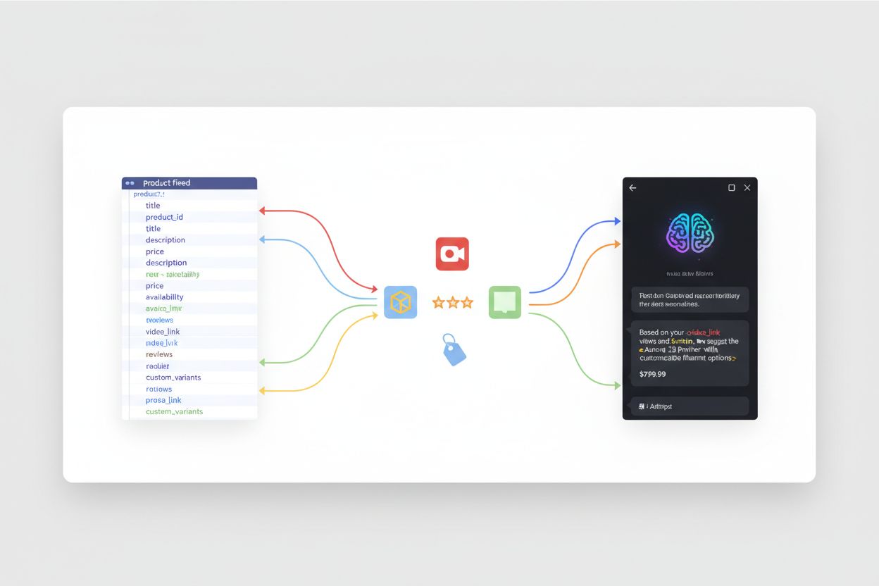 Product feed data structure and transformation into AI recommendations