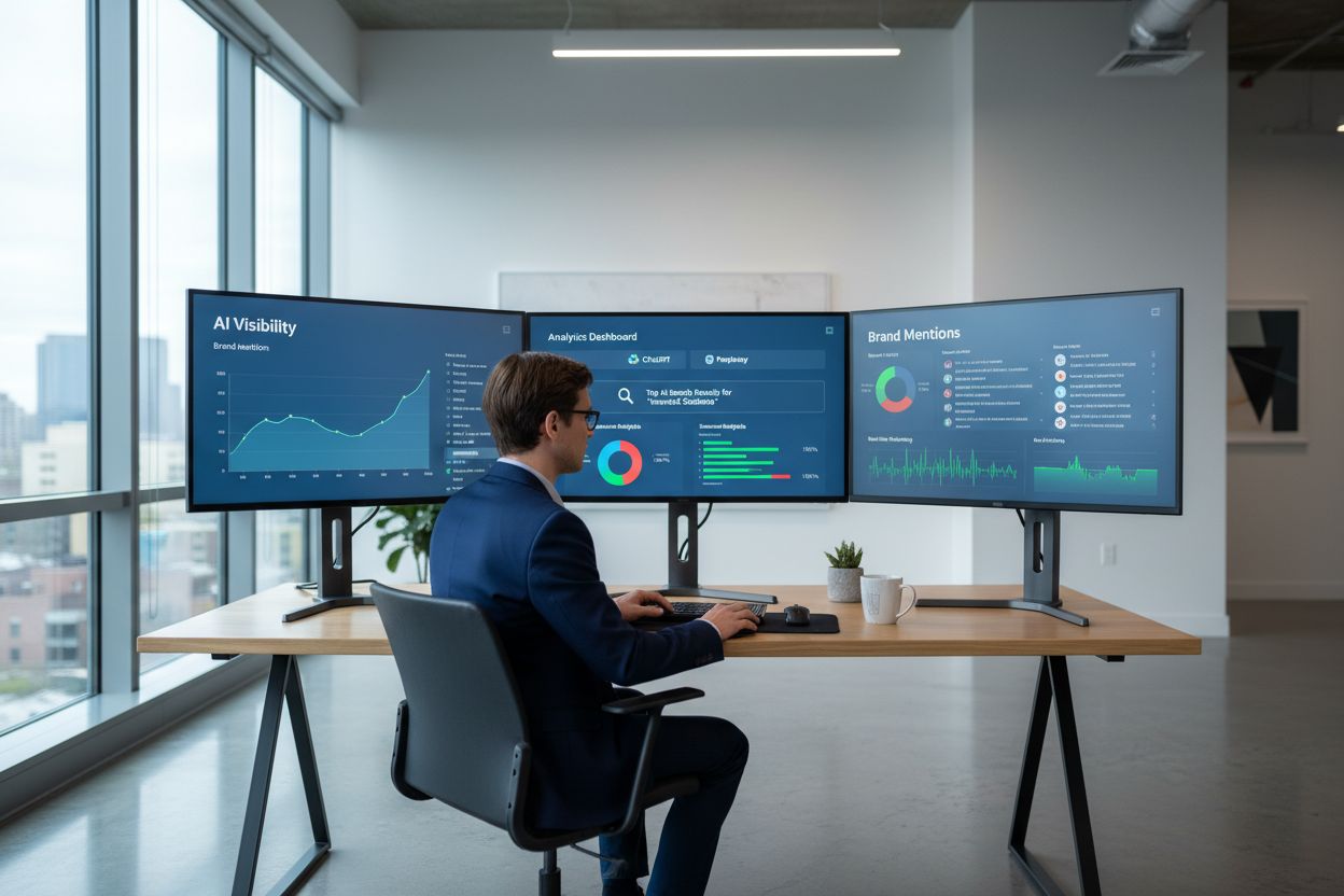 AI Visibility Specialist monitoring dashboards and analytics