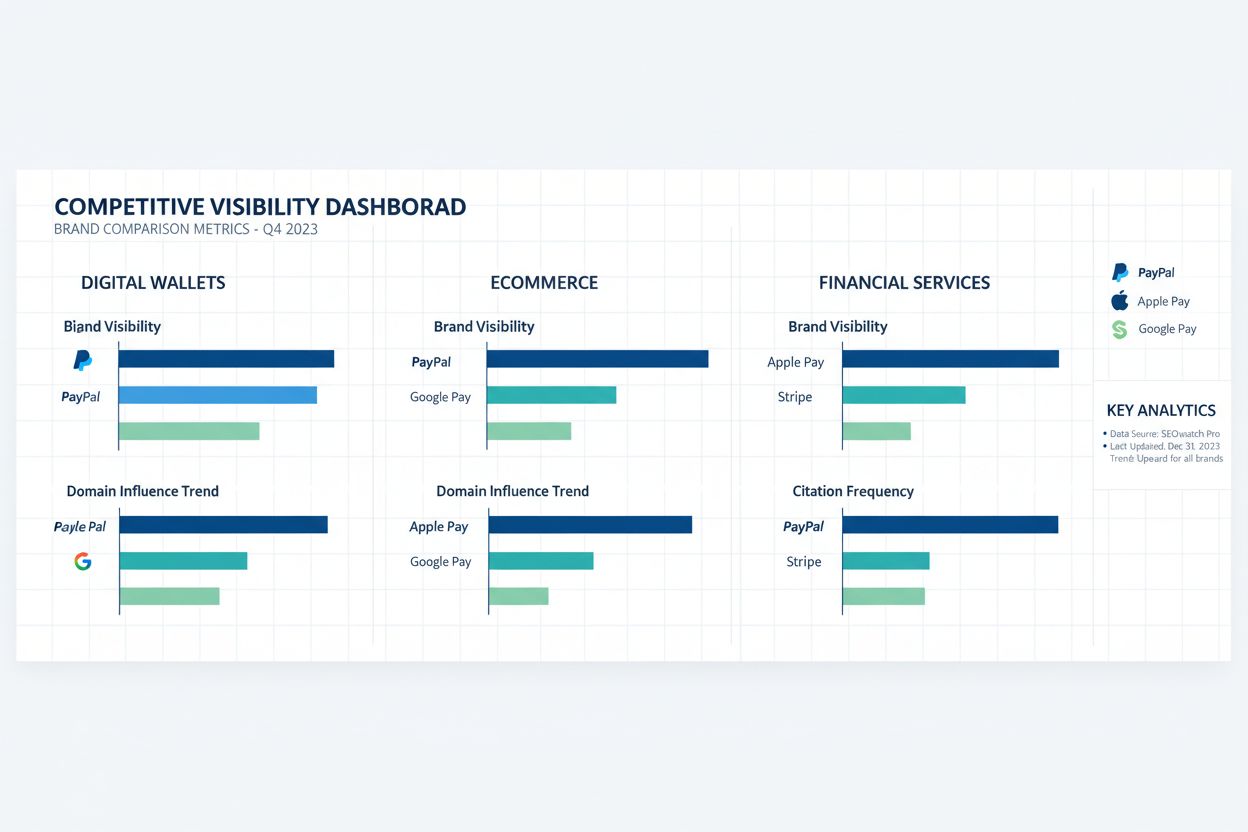 Competitive visibility dashboard comparing brand metrics across topics