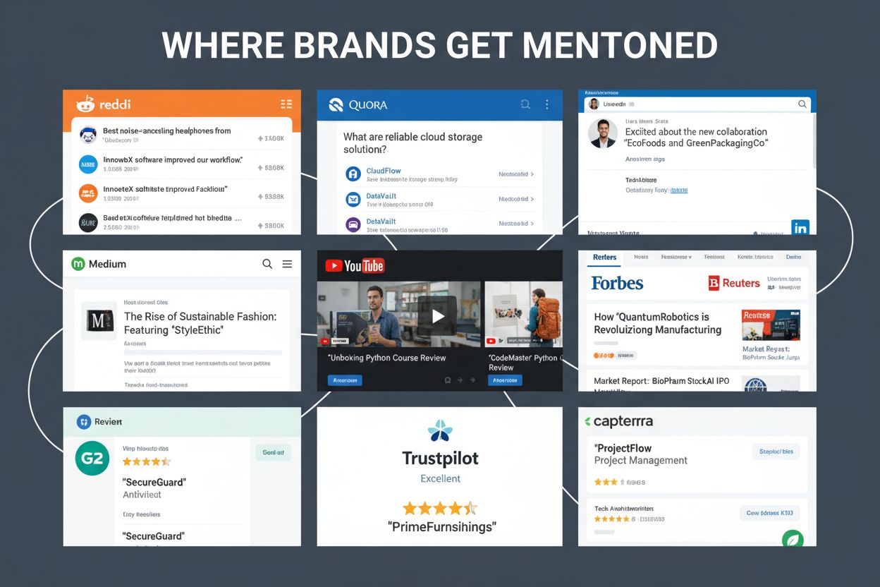 Major platforms where brands get mentioned online