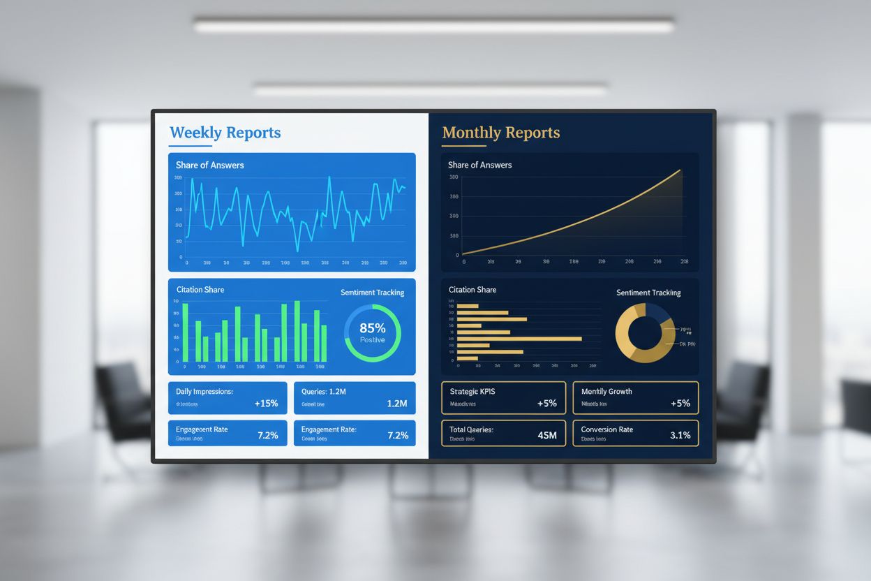 Weekly vs Monthly AI Visibility Reports Dashboard Comparison