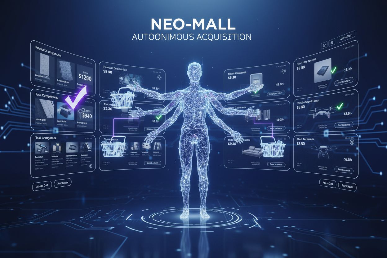 AI agent shopping interface with multiple product comparisons and autonomous purchasing