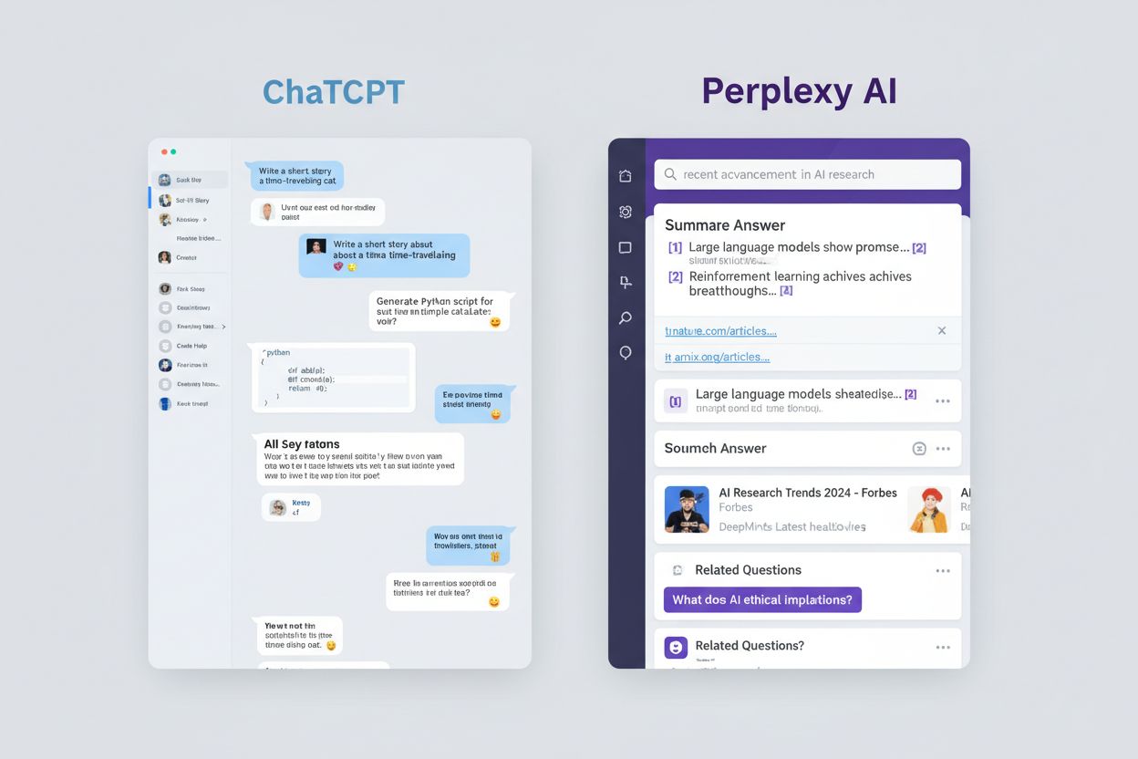ChatGPT and Perplexity AI platform comparison interface