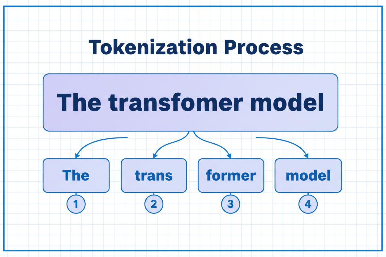 Tokenization process showing text being broken into individual tokens with numerical IDs