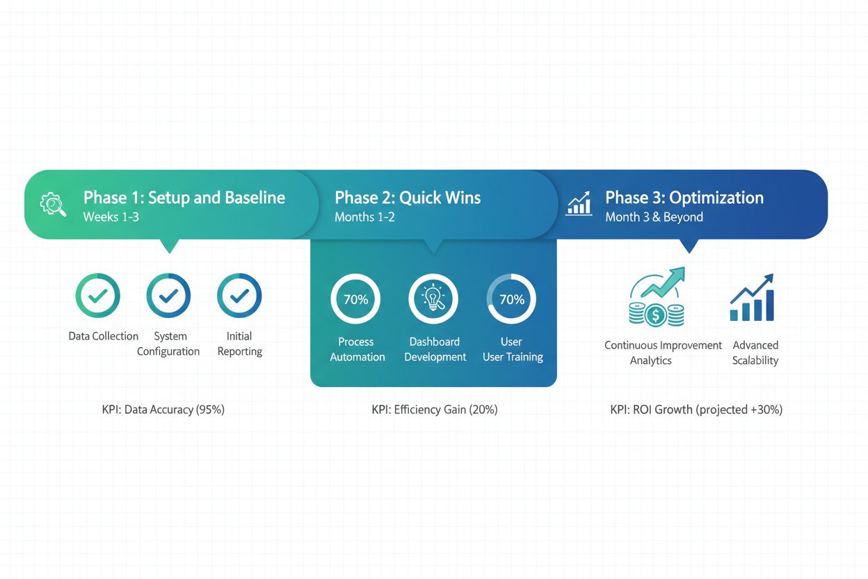AI Visibility Implementation Timeline - Setup, Quick Wins, and Optimization phases