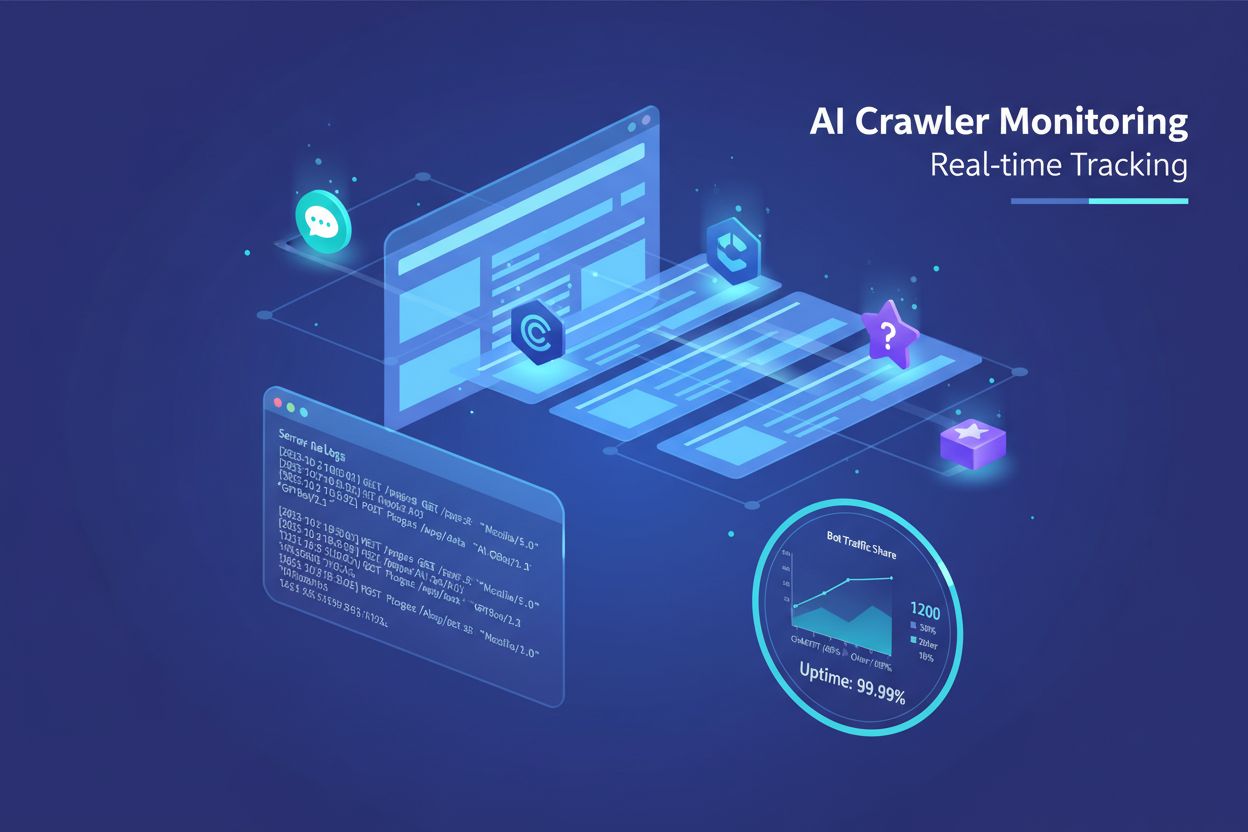 AI crawler monitoring dashboard showing real-time tracking