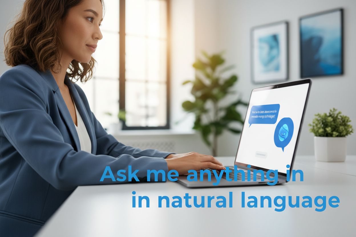 User typing conversational question to AI chatbot interface