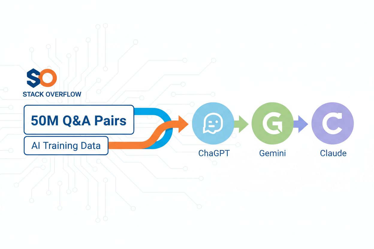 Stack Overflow data flowing to AI models visualization