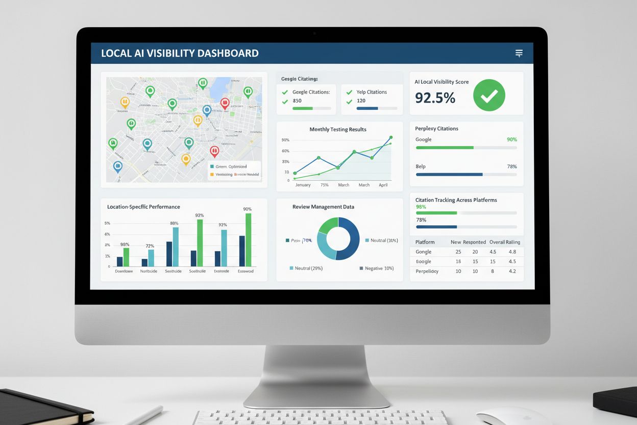 Local AI visibility monitoring dashboard with metrics and performance tracking