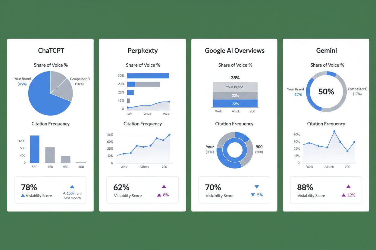 AI Share of Voice analytics dashboard showing brand visibility metrics