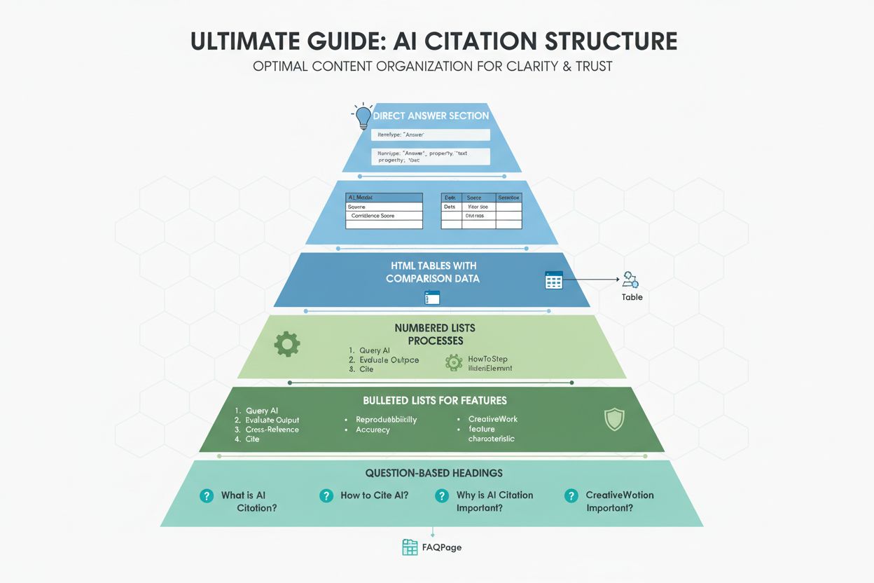 Content structure visualization showing optimal formatting for AI citation