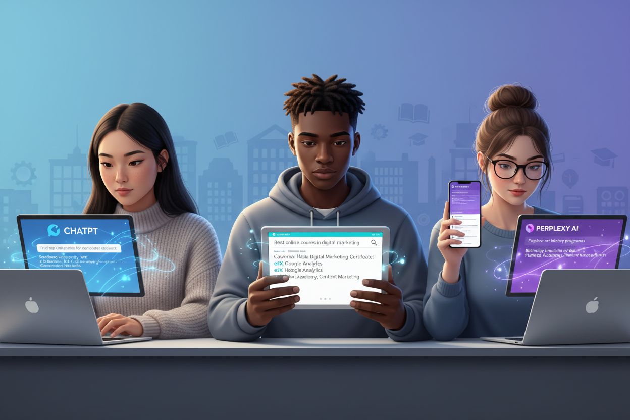 Students using AI tools for course discovery