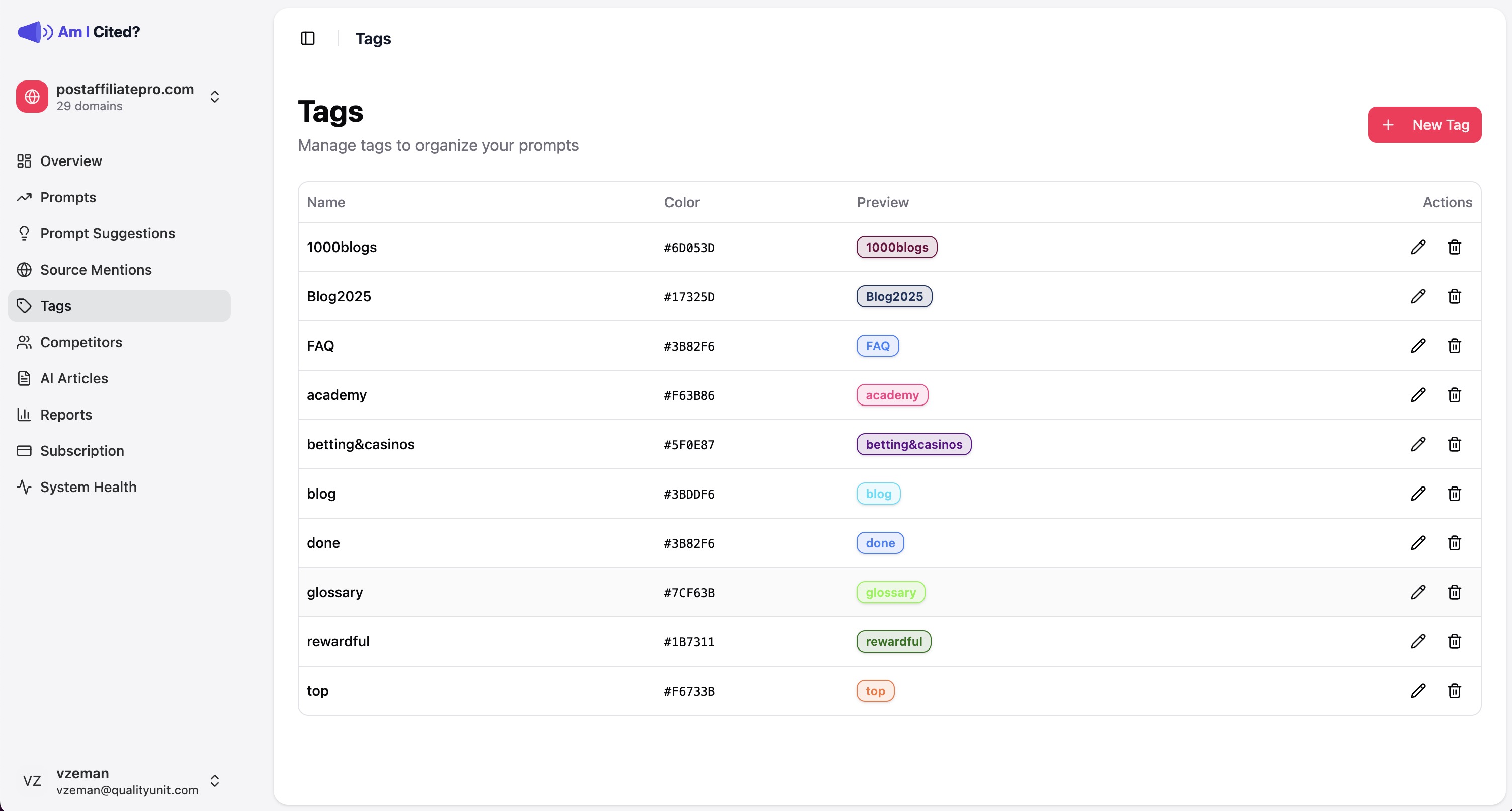 Bulk prompt addition with tag and schedule settings