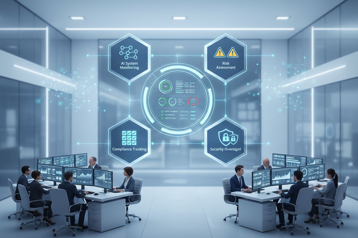 AI Visibility Center of Excellence organizational hub with monitoring dashboard and team members