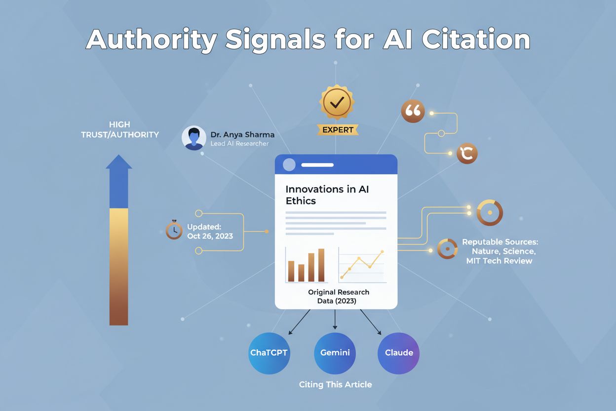 Authority signals and citation worthiness for AI systems