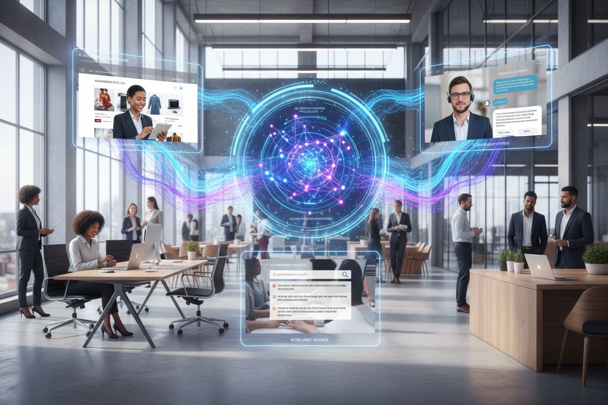 AI analyzing customer interactions across business scenarios