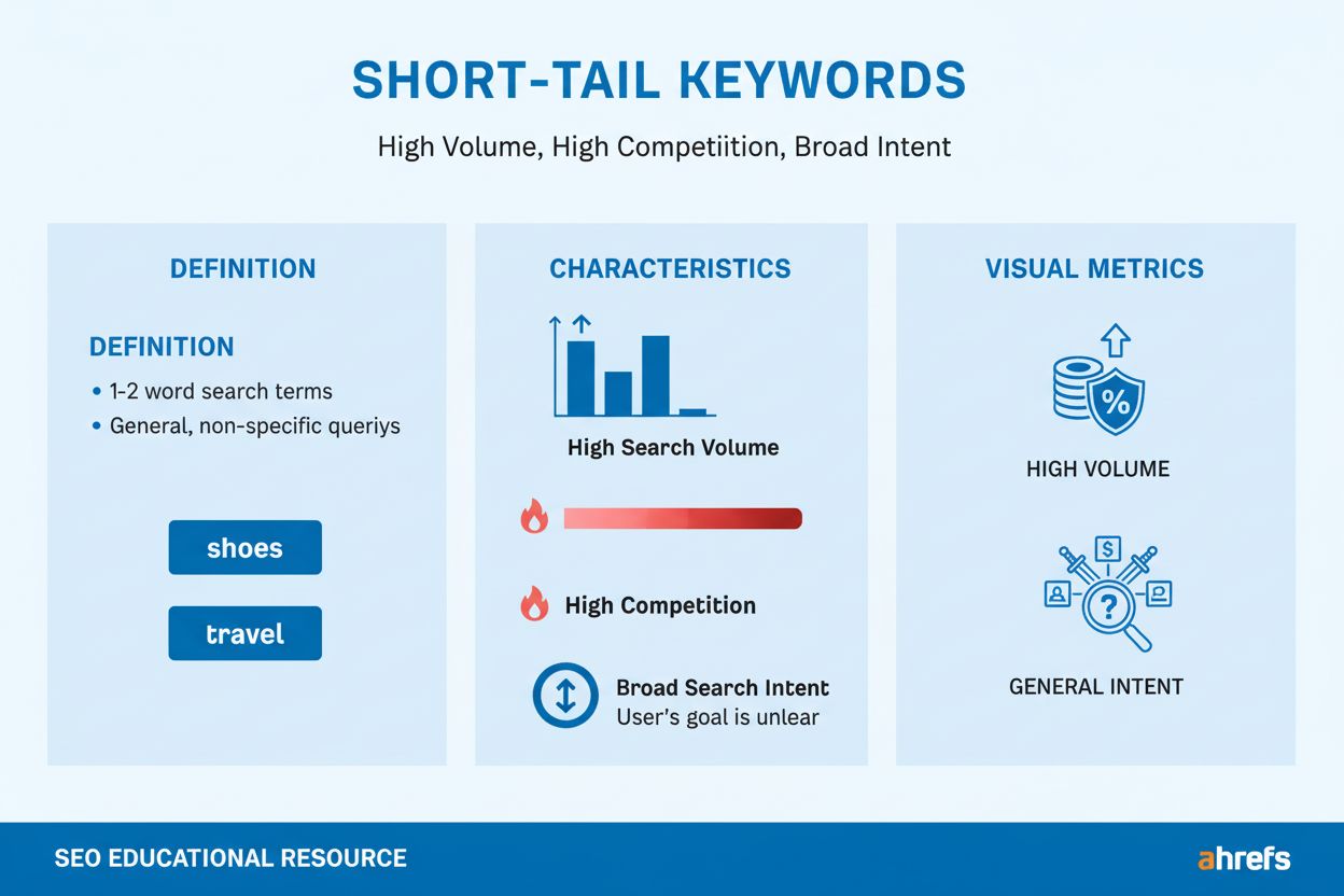 Short-Tail Keywords: Definition, Examples, and SEO Strategy