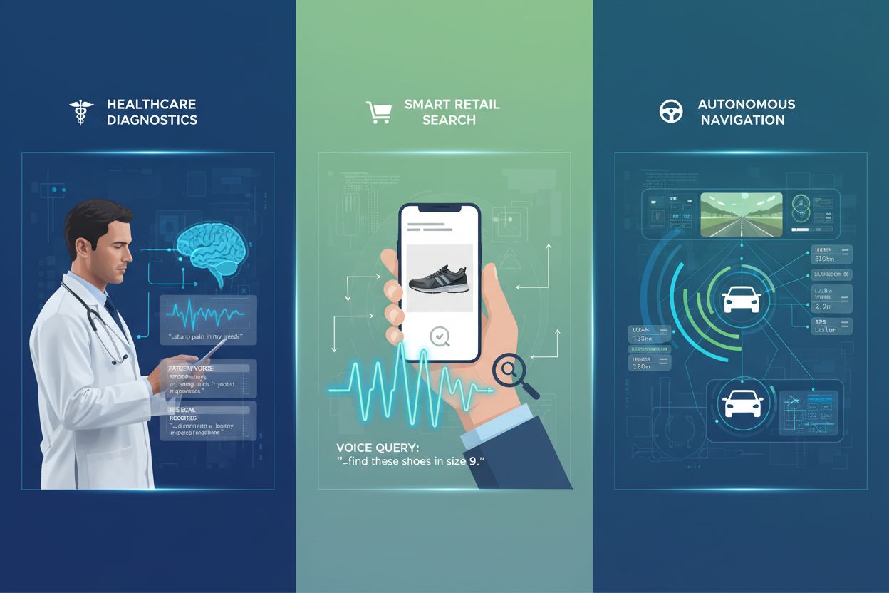 Real-world applications of multimodal AI search in healthcare, e-commerce, and autonomous vehicles