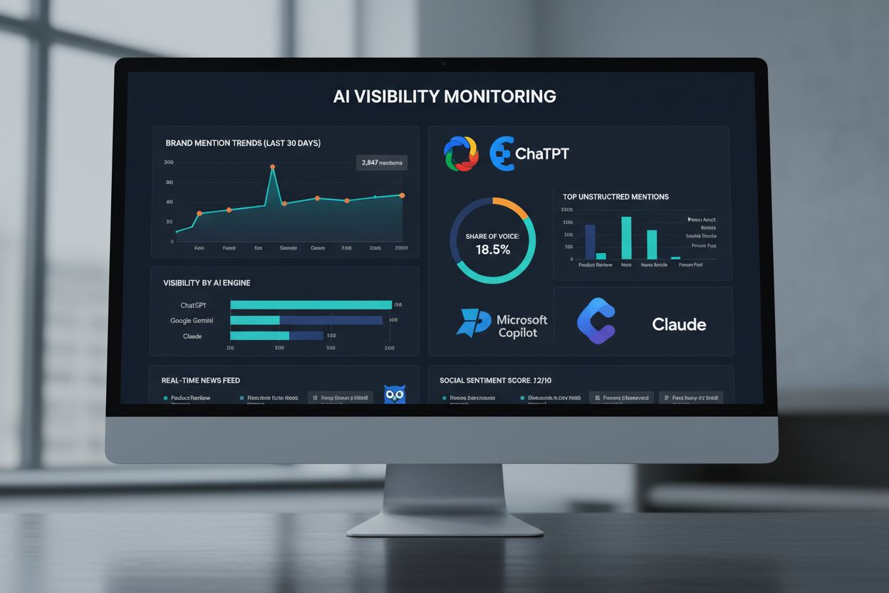 Profound AI Platform dashboard showing brand visibility metrics across ChatGPT, Perplexity, Gemini, and other AI engines