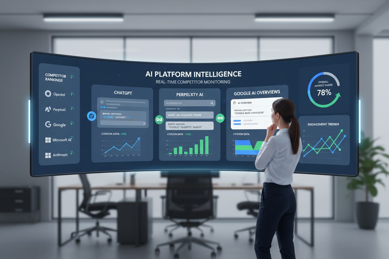 AI Competitive Intelligence Dashboard Monitoring Multiple Answer Engines
