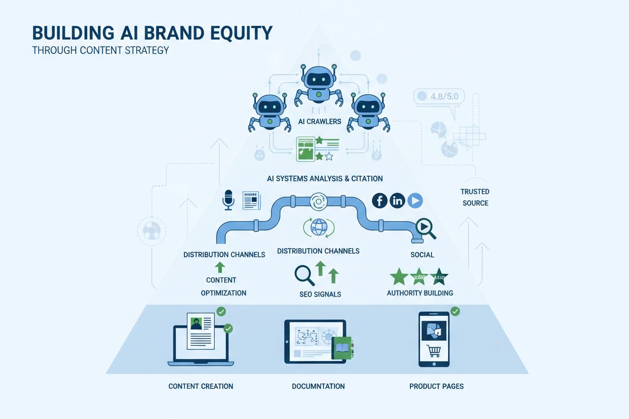 Content strategy layers for building AI brand equity