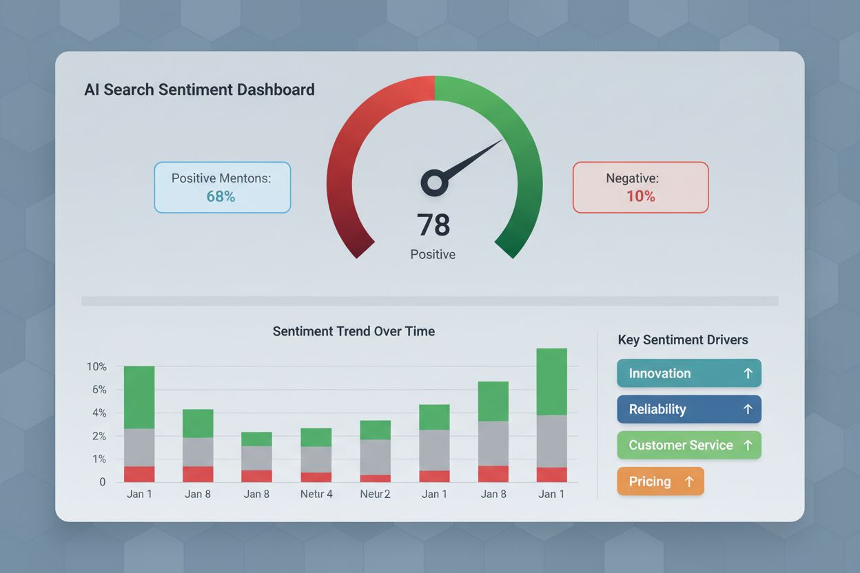 Sentiment analysis dashboard showing positive, neutral, and negative mention distribution