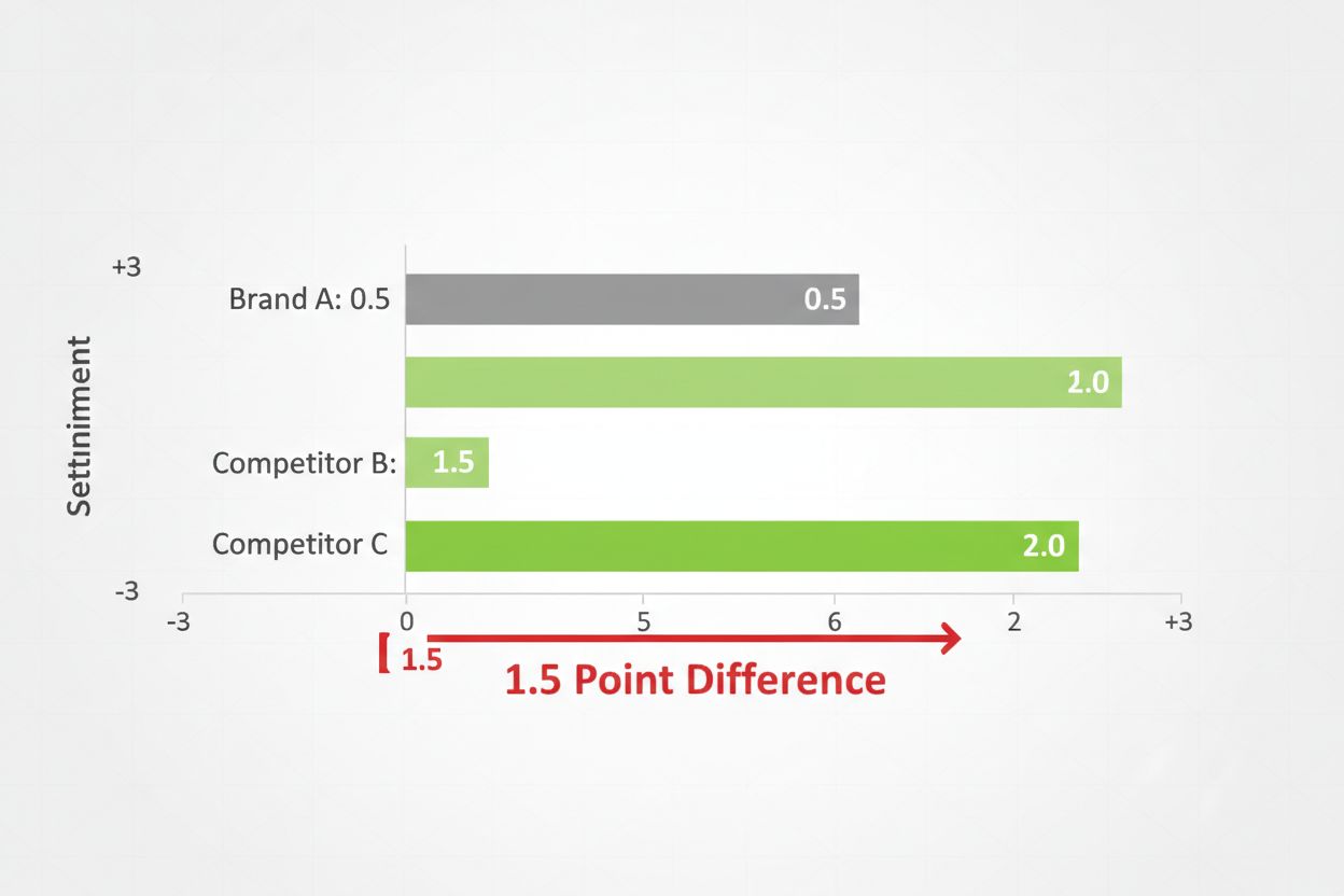 Sentiment Gap Analysis showing competitive sentiment scores and differences