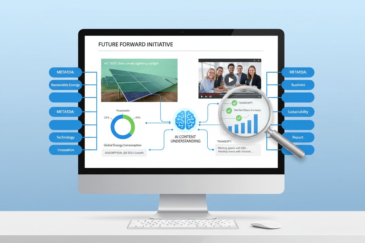 Press release with multimedia elements and metadata optimization