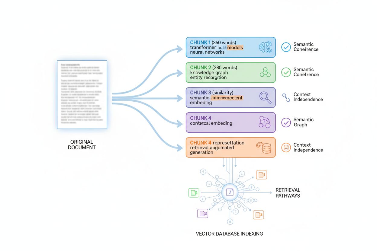 AI Content Chunking and Passage Indexing Process Visualization