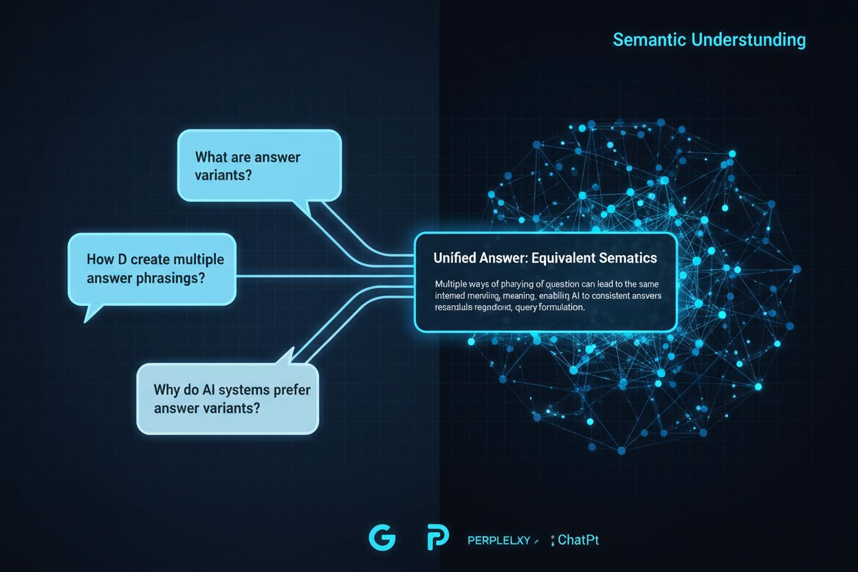 AI semantic search processing different query formulations to unified answer