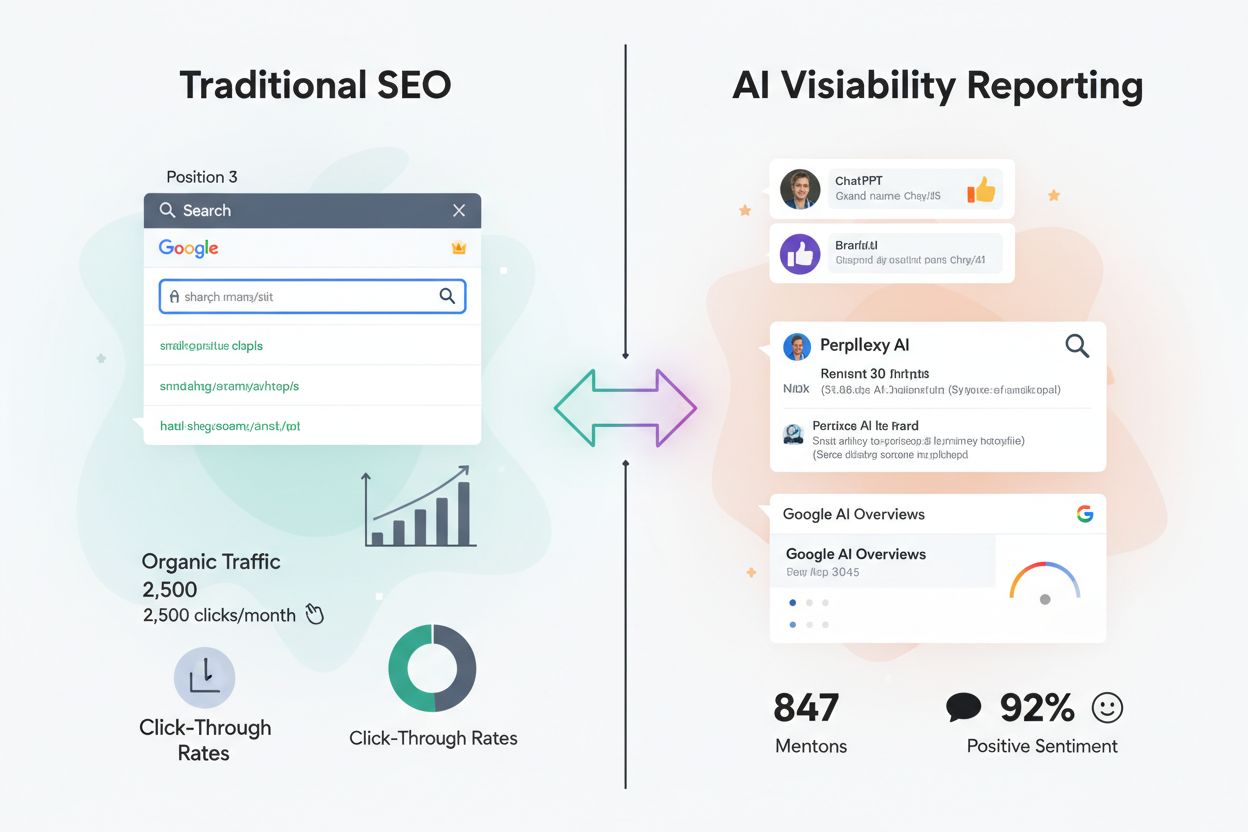 Infographic showing AI visibility metrics types