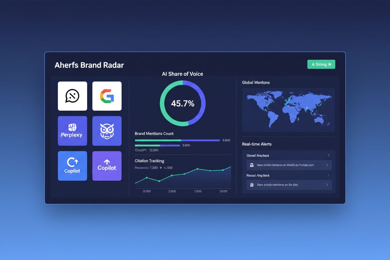 Ahrefs Brand Radar AI monitoring dashboard interface