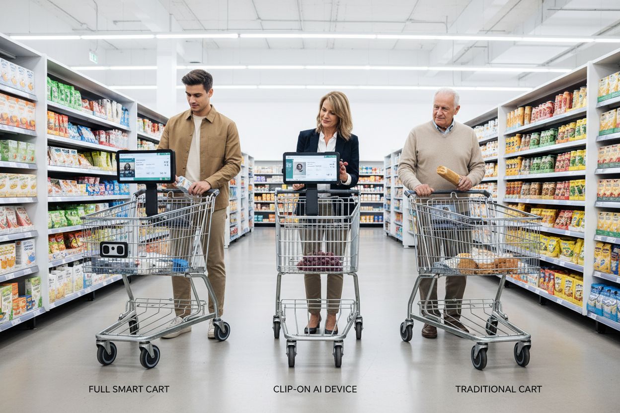 Confronto tra diverse soluzioni di carrelli della spesa con IA nell'ambiente retail