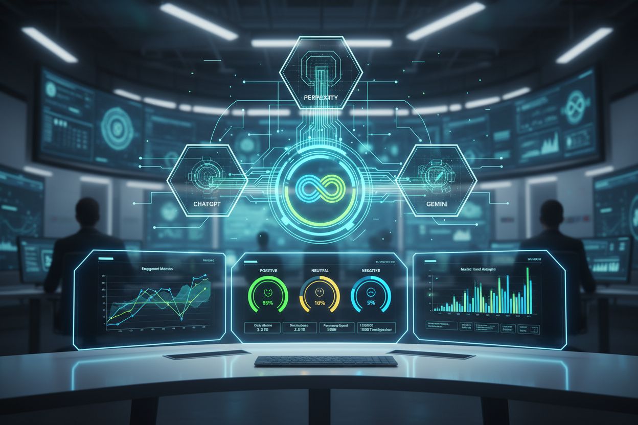 AI systems analyzing brand data across ChatGPT, Perplexity, and Gemini platforms
