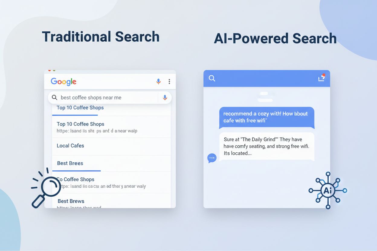 Evolution of search from traditional links to AI-powered answers
