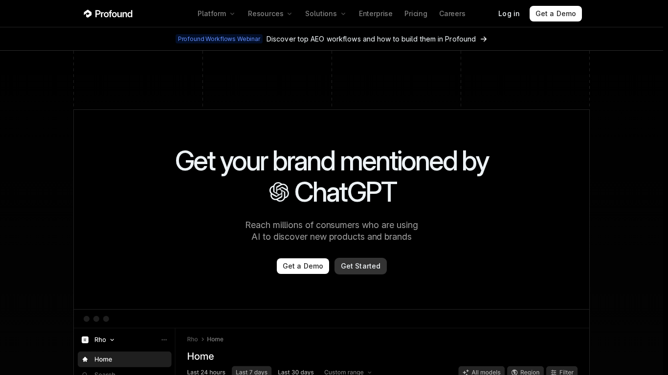 Profound AI visibility platform for enterprise monitoring