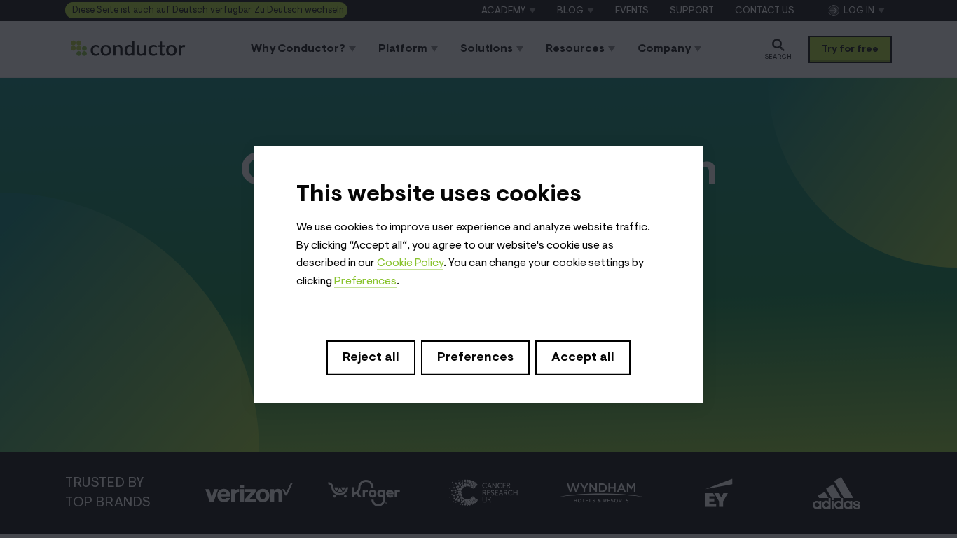 Conductor unified AEO and SEO platform interface